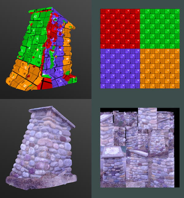 UV texture map and final model obelisk texture